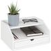 Ballucci Desk Organizer with Drawer 3 Tier Paper File Holder and Mail Sorter White