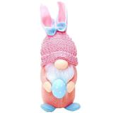 Easter Gnomes Bunny Gnomes Tomte with Light Plush Elf Long Leg Scandinavian Santa with Bendable Hat for Home Table Decorations Gift 1PCS
