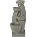 DecMode Gray 4 Tier Fountain Indoor Outdoor Decor with LED Light