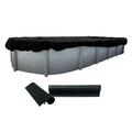 Buffalo Blizzard Deluxe Blue/Black Winter Cover with Wind Guard Clips - Oval Pools