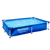 Open Box Bestway Steel Pro 87 x 59 x 17 Rectangular Frame Above Ground Pool