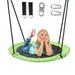 PRINIC Saucer Tree Swing for Kids Waterproof Flying Saucer Swing with A Swivel Hanging Straps Adjustable Ropes Easy to Install Round Mat Spinner Swing for indoor/playground swing set Green