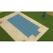 GLI Value X Solid Blue 14 x 28 Rectangle Safety Cover with 4 x 8 End Step and Drain