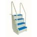 Confer Plastics In-Pool Step Aboveground Swimming Pool Steps Entry System | Blue Tread White Step