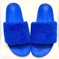 Coach Shoes | Coach Faux Fur Slides | Color: Blue | Size: 9