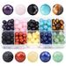 FYGEM Natural Stone Beads 200pcs Mixed 8mm Round Genuine Real Beading Loose Gemstone Hole Size 1mm DIY Charm Smooth Beads for Bracelet Necklace Earrings Jewelry Making (Stone Beads Mix 200pcs 8MM)