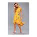 Free People Dresses | Free People Lost In You Yellow Floral Midi High Low Dress, Size Xs | Color: Gold/Purple | Size: Xs