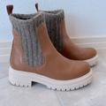 Anthropologie Shoes | Anthropologie Knit Chelsea Boots | Color: Brown/Tan | Size: 6.5