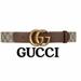 Gucci Accessories | Gucci Beige Gg Monogram Marmont Supreme Brown Leather Belt | Color: Gold/Tan | Size: 8534cm