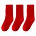 LBECLEY 2T Underwear Girls Children s Socks Autumn and Winter Festive Double Pin Red Socks for Boys and Girls Baby Tube Socks New Year 3 Pairs Baby Booties Socks for Girls Red L