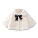 LBECLEY Dressy Coat for Toddler Girls Kids Child Toddler Baby Girls Long Sleeve Patchwork Solid Bowknot Winter Coats Jacket Outer Outwear Outfits Clothes Toddler Girls Cape Coat White 120