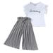 LBECLEY Sweats for Teen Girls Children Outfits Pants Letter Shirt T Tops+Ruffle Girls Loose Baby Kids Girls Outfits&Set Girls Size 8 Clothes Cute Grey 160