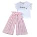 LBECLEY Sweats for Teen Girls Children Outfits Pants Letter Shirt T Tops+Ruffle Girls Loose Baby Kids Girls Outfits&Set Girls Size 8 Clothes Cute Pink 130