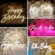 Panneau Néon LED en Acrylique Transparent 9 Styles Joyeux Anniversaire Décoration de ixde Mariage