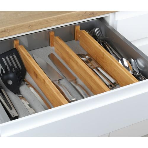 Bambus Schubladentrenner Set - 4-teilig - Holz Schubladenteiler Schubladenorganizer Ordnungssystem