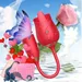 2022 Quiet Rose Vibrator Flower Ball with 10 Gears USB Rechargeable Rose Toy for Women Red