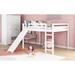 Espresso Multifunctional Design Full Loft Bed with Slide