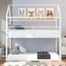 Sliver Twin over Twin Metal House Bunk Bed with Built-in Ladder, Metal Frame Bunk Bed for Kids, No Box Spring Needed