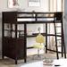 Espresso Twin Size Wooden Loft Bed with 3 Drawers, Desk and Shelves, 80.6''L*43.5''W*69.4''H, 185LBS