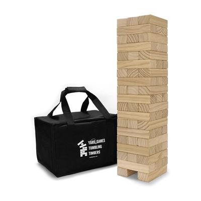 Yard Games Large Tumbling Timbers 24" Wood Block Stacking Game w/ Case, Natural - 12.5 x 9.8 x 9.3 inches