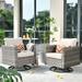 Ovios 2 Pieces Outdoor Patio Furniture Wicker Swivel Chair with Cushions for Backyard