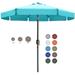 ABCCANOPY 7.5ft Outdoor Market Patio Umbrella with Push Button Tilt 8 Ribs 13+Colors Turquoise