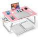 Livhil Large Lap Desk for Bed | Laptop Table Portable Desk Bed Laptop Desk Bed Table for Laptop | Floor Table Floor Desk for Adults (Pink) School Supplies