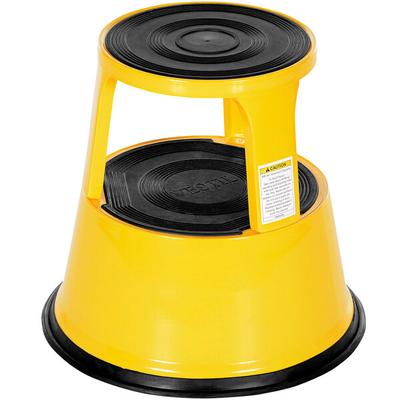 Vestil Yellow Steel Rolling Step Stool with 17" Top Step Height STEP-17-Y - 500 lb. Capacity