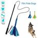 EUWBSSR Dog Flirt Pole Extendable Flirt Pole with 2pcs Braided Rope Tugs Pet Interactive Chasing Tail Teaser Wand Training Chewing Rope for Dog Outdoor Entertainment Train and Exercise