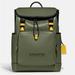 Coach Bags | Coach League Flap Leather Backpack Colorblock Ji Army Green Multi Nwt | Color: Black/Green | Size: Os