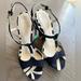 Burberry Shoes | Burberry Wedge High Heels Women Size 5.5 | Color: Blue/Green | Size: 5.5