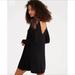 American Eagle Outfitters Dresses | Nwot Aeo Swing Midi With Exposed Lace Shoulders | Color: Black | Size: L