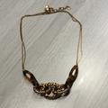 J. Crew Jewelry | J. Crew Tortoise Shell & Pink/Blue Pastel Crystal Link Necklace | Color: Brown/Gold | Size: Os