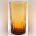 Anthropologie Dining | Anthropologie Amber Glass Fleur De Lis Drinking Glass | Color: Orange/Yellow | Size: Os