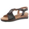 Riemchensandale GABOR "GENUA", Damen, Gr. 36, schwarz, Leder, unifarben, klassisch, Schuhe, Sommerschuh, Sandalette, Keilabsatz, G-Weite