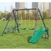 Outdoor Swing Sets for Kids Kids Swing Frame with Ground Nail Heavy-Duty Metal Swing with Teeter-totter Glider Set A-Frame Swing Stand Outdoor Play Equipment Swing Set for 3-8 Year