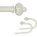 eTeckram 1 Curtain Rod with Albert Finials - 28 to 48 Weathered White