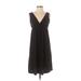 Oleg Cassini Casual Dress - A-Line Plunge Sleeveless: Black Print Dresses - Women's Size X-Small