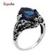 Szjinao Manufacturers-Bague en argent regardé 925 avec biscuits pour femme alliances saphir foncé