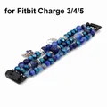 Bracelet de rechange pour Fitbit Charge 3 4 5 fait à la main élastique extensible bleu