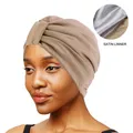 Turban en coton pour femmes musulmanes écharpe de sauna indienne bonnet doublé en satin perte de