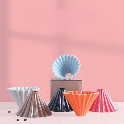 Tasse à café filtre origami en céramique faite à la main tasse à gâteau entonnoir