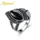 AjoDairy-Bague œil de cheval en pierre noire pour femme bijoux rétro pavé noir CZ