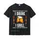 T-shirt en coton Thats What I Do I Clicks I Grill and Know Things pour hommes T-shirt design BBQ