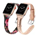 Bracelet en cuir pour Apple montre bande 40mm 44mm 38mm 42mm Mince Véritable bracelet en cuir