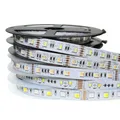 Bande lumineuse LED RGB flexible SMD 5050 60 diodes/m 12V 24V 12mm PCB 4 en 1 5 en 1 RGB + CCT 5