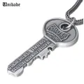 Unibabe-Pendentif porte-clés en argent regardé S925 bijoux en argent pur cadeau