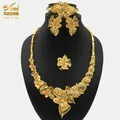 Ensemble de bijoux indiens et nigérians bijoux de luxe plaqué or dubaï accessoires de mariage pour