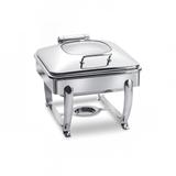 Eastern Tabletop 3914GS Park Avenue 6 qt Square Induction Chafer w/ Hinged Glass Lid, Stainless Steel