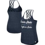 Women's Colosseum Navy Penn State Nittany Lions Glenda Macrame Racerback Scoop Neck Tank Top